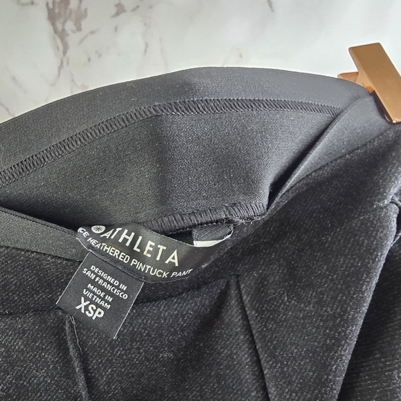 Athleta Pants Womens XS P Black Venice Heathered Pintuck Pull On High Rise - Picture 4 of 13